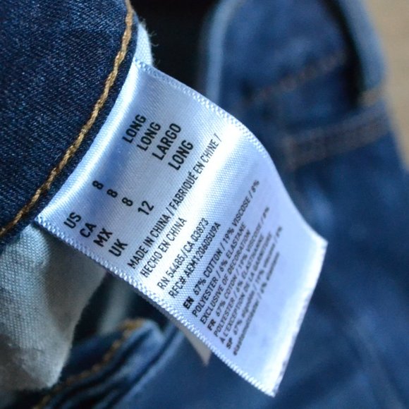 American Eagle Medium Wash Skinny Jegging Jean Size 8 Long - Picture 3 of 5